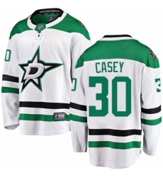 Men's Dallas Stars #30 Jon Casey Fanatics Branded White Away Breakaway NHL Jersey