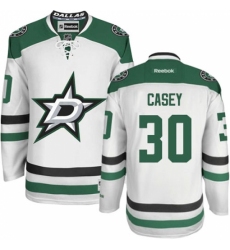 Men's Reebok Dallas Stars #30 Jon Casey Authentic White Away NHL Jersey