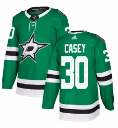 Youth Adidas Dallas Stars #30 Jon Casey Authentic Green Home NHL Jersey