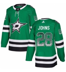 Men's Adidas Dallas Stars #28 Stephen Johns Authentic Green Drift Fashion NHL Jersey