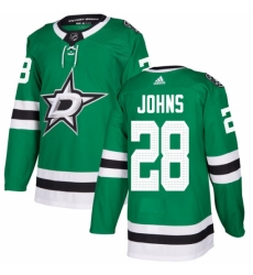 Men's Adidas Dallas Stars #28 Stephen Johns Authentic Green Home NHL Jersey