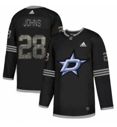 Men's Adidas Dallas Stars #28 Stephen Johns Black Authentic Classic Stitched NHL Jersey