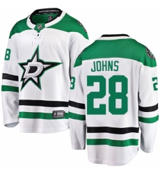 Men's Dallas Stars #28 Stephen Johns Fanatics Branded White Away Breakaway NHL Jersey