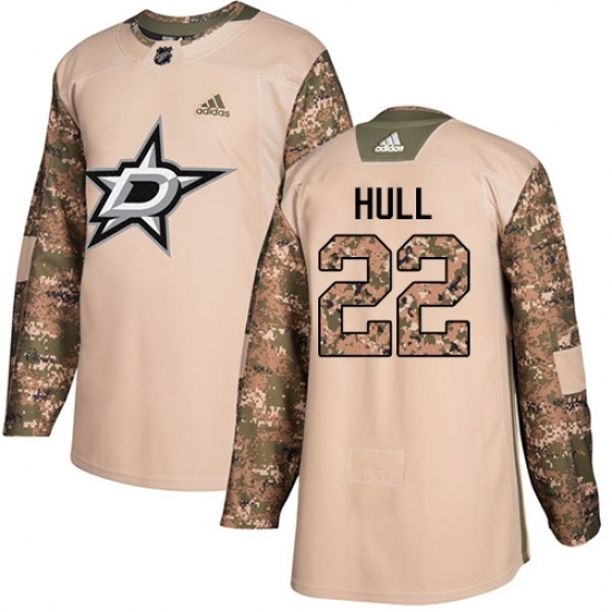 Men's Adidas Dallas Stars #22 Brett Hull Authentic Camo Veterans Day Practice NHL Jersey Men's Adidas Dallas Stars #22 Brett Hull Authentic Camo Veterans Day Practice NHL Jersey