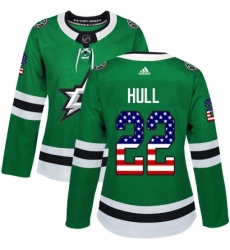 Women's Adidas Dallas Stars #22 Brett Hull Authentic Green USA Flag Fashion NHL Jersey Women's Adidas Dallas Stars #22 Brett Hull Authentic Green USA Flag Fashion NHL Jersey