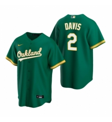 Men's Nike Oakland Athletics #2 Khris Davis Green Alternate Stitched Baseball Jersey