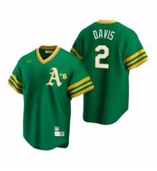 Men's Nike Oakland Athletics #2 Khris Davis Kelly Green Cooperstown Collection Road Stitched Baseball Jersey