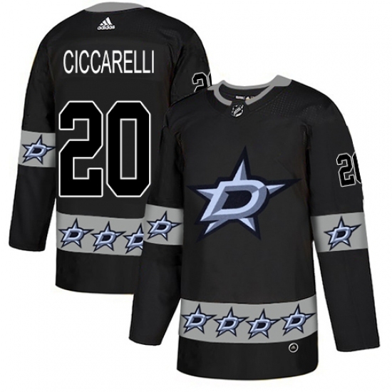 Men's Adidas Dallas Stars #20 Dino Ciccarelli Authentic Black Team Logo Fashion NHL Jersey Men's Adidas Dallas Stars #20 Dino Ciccarelli Authentic Black Team Logo Fashion NHL Jersey