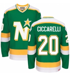 Men's CCM Dallas Stars #20 Dino Ciccarelli Authentic Green Throwback NHL Jersey