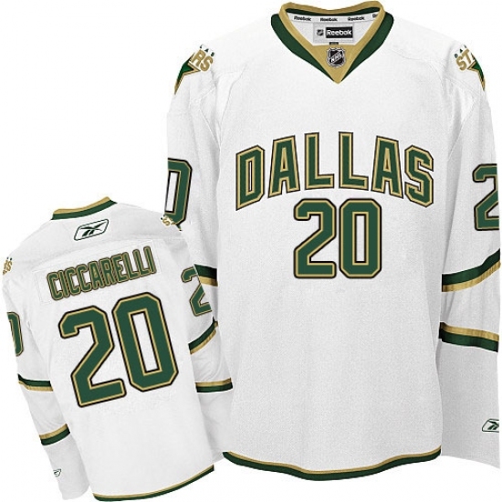 Men's Reebok Dallas Stars #20 Dino Ciccarelli Authentic White Third NHL Jersey Men's Reebok Dallas Stars #20 Dino Ciccarelli Authentic White Third NHL Jersey