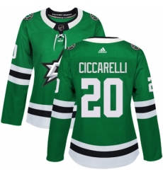 Women's Adidas Dallas Stars #20 Dino Ciccarelli Authentic Green Home NHL Jersey
