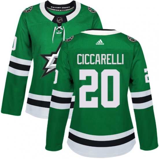 Women's Adidas Dallas Stars #20 Dino Ciccarelli Authentic Green Home NHL Jersey Women's Adidas Dallas Stars #20 Dino Ciccarelli Authentic Green Home NHL Jersey