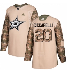 Youth Adidas Dallas Stars #20 Dino Ciccarelli Authentic Camo Veterans Day Practice NHL Jersey