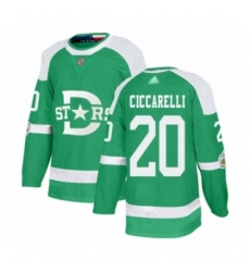Youth Dallas Stars #20 Dino Ciccarelli Authentic Green 2020 Winter Classic Hockey Jersey