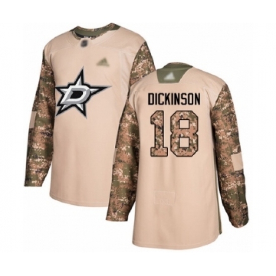 Men's Dallas Stars #18 Jason Dickinson Authentic Camo Veterans Day Practice Hockey Jersey Men's Dallas Stars #18 Jason Dickinson Authentic Camo Veterans Day Practice Hockey Jersey
