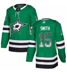 Men's Adidas Dallas Stars #15 Bobby Smith Authentic Green Drift Fashion NHL Jersey