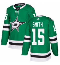 Men's Adidas Dallas Stars #15 Bobby Smith Premier Green Home NHL Jersey