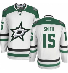 Men's Reebok Dallas Stars #15 Bobby Smith Authentic White Away NHL Jersey