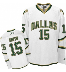 Men's Reebok Dallas Stars #15 Bobby Smith Authentic White Third NHL Jersey