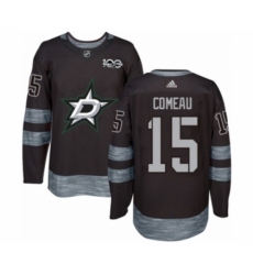 Men's Adidas Dallas Stars #15 Blake Comeau Authentic Black 1917-2017 100th Anniversary NHL Jersey