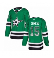 Men's Adidas Dallas Stars #15 Blake Comeau Authentic Green Drift Fashion NHL Jersey