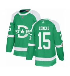 Men's Dallas Stars #15 Blake Comeau Authentic Green 2020 Winter Classic Hockey Jersey