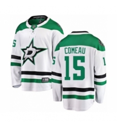 Men's Dallas Stars #15 Blake Comeau Authentic White Away Fanatics Branded Breakaway NHL Jersey