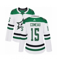 Women's Adidas Dallas Stars #15 Blake Comeau Authentic White Away NHL Jersey