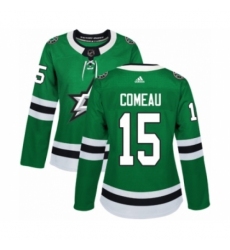 Women's Adidas Dallas Stars #15 Blake Comeau Premier Green Home NHL Jersey