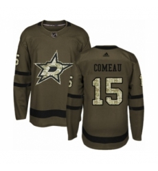 Youth Adidas Dallas Stars #15 Blake Comeau Premier Green Salute to Service NHL Jersey