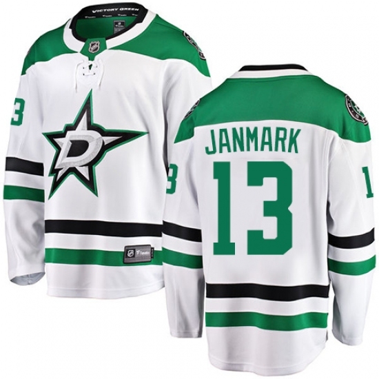 Men's Dallas Stars #13 Mattias Janmark Fanatics Branded White Away Breakaway NHL Jersey Men's Dallas Stars #13 Mattias Janmark Fanatics Branded White Away Breakaway NHL Jersey