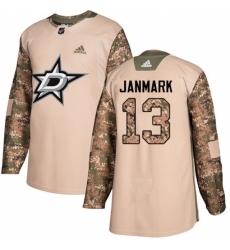 Youth Adidas Dallas Stars #13 Mattias Janmark Authentic Camo Veterans Day Practice NHL Jersey