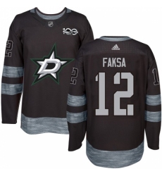 Men's Adidas Dallas Stars #12 Radek Faksa Authentic Black 1917-2017 100th Anniversary NHL Jersey Men's Adidas Dallas Stars #12 Radek Faksa Authentic Black 1917-2017 100th Anniversary NHL Jersey