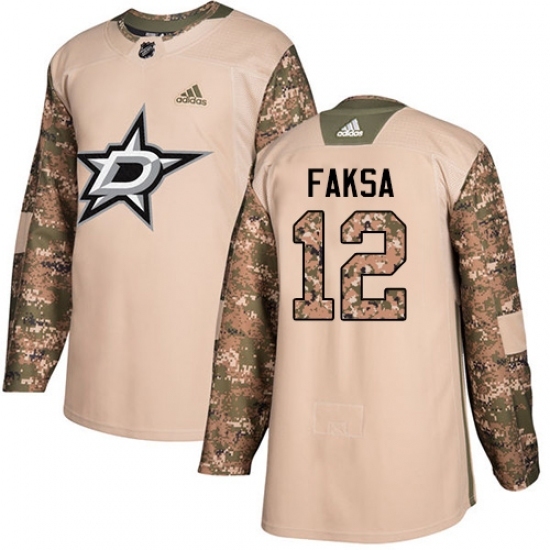 Men's Adidas Dallas Stars #12 Radek Faksa Authentic Camo Veterans Day Practice NHL Jersey Men's Adidas Dallas Stars #12 Radek Faksa Authentic Camo Veterans Day Practice NHL Jersey