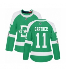 Women's Dallas Stars #11 Mike Gartner Authentic Green 2020 Winter Classic Hockey Jersey
