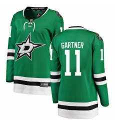 Women's Dallas Stars #11 Mike Gartner Authentic Green Home Fanatics Branded Breakaway NHL Jersey