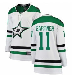 Women's Dallas Stars #11 Mike Gartner Authentic White Away Fanatics Branded Breakaway NHL Jersey