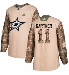 Youth Adidas Dallas Stars #11 Mike Gartner Authentic Camo Veterans Day Practice NHL Jersey