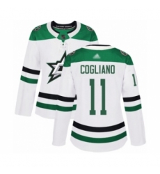 Women's Dallas Stars #11 Andrew Cogliano Authentic White Away Hockey Jersey
