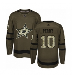 Men's Dallas Stars #10 Corey Perry Authentic Green Salute to Service Hockey Jersey