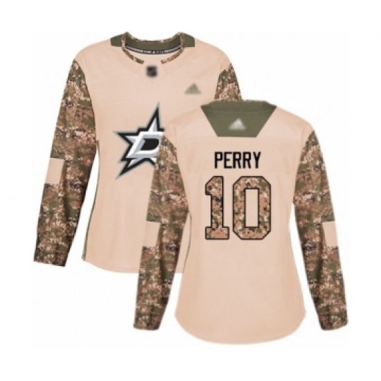 Women's Dallas Stars #10 Corey Perry Authentic Camo Veterans Day Practice Hockey Jersey Women's Dallas Stars #10 Corey Perry Authentic Camo Veterans Day Practice Hockey Jersey