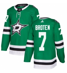 Men's Adidas Dallas Stars #7 Neal Broten Authentic Green Home NHL Jersey