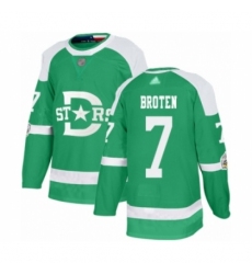 Men's Dallas Stars #7 Neal Broten Authentic Green 2020 Winter Classic Hockey Jersey