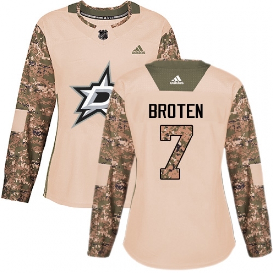 Women's Adidas Dallas Stars #7 Neal Broten Authentic Camo Veterans Day Practice NHL Jersey Women's Adidas Dallas Stars #7 Neal Broten Authentic Camo Veterans Day Practice NHL Jersey