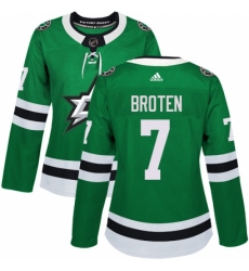 Women's Adidas Dallas Stars #7 Neal Broten Authentic Green Home NHL Jersey
