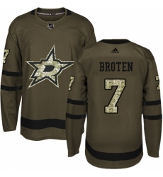 Youth Adidas Dallas Stars #7 Neal Broten Premier Green Salute to Service NHL Jersey