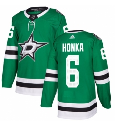 Men's Adidas Dallas Stars #6 Julius Honka Authentic Green Home NHL Jersey