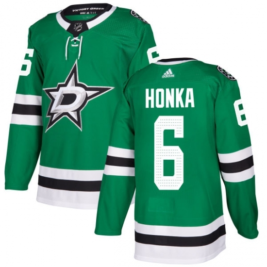 Men's Adidas Dallas Stars #6 Julius Honka Authentic Green Home NHL Jersey Men's Adidas Dallas Stars #6 Julius Honka Authentic Green Home NHL Jersey