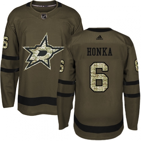 Youth Adidas Dallas Stars #6 Julius Honka Authentic Green Salute to Service NHL Jersey Youth Adidas Dallas Stars #6 Julius Honka Authentic Green Salute to Service NHL Jersey