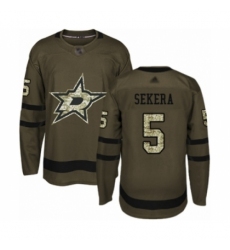 Men's Dallas Stars #5 Andrej Sekera Authentic Green Salute to Service Hockey Jersey